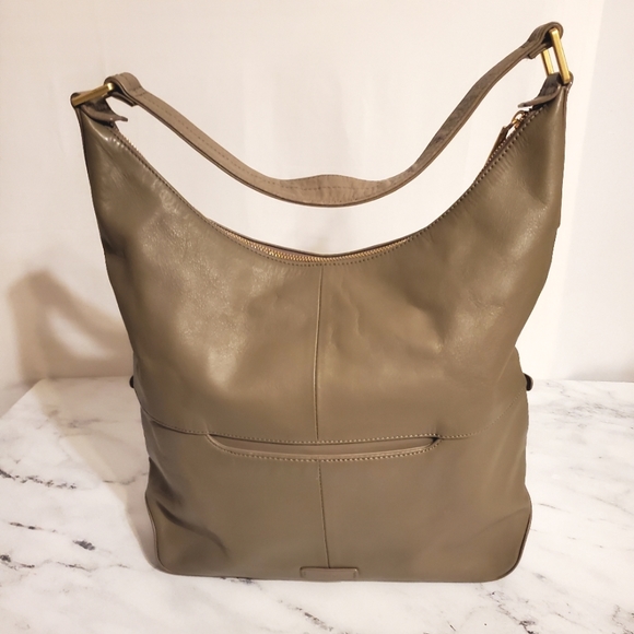 HOBO Limited Edition Gorgeous Taupe/Light Brown Leather Shoulder Bag - Picture 9 of 12